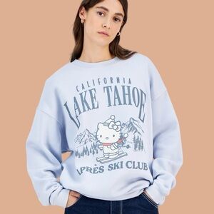 BRAND NEW: Hello Kitty Lake Tahoe Graphic Sweater - Gray/Blue